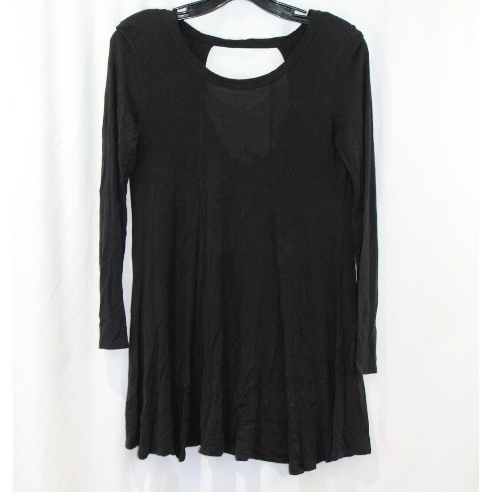 Survival Womens Black Cutout Back Long Sleeve Top S